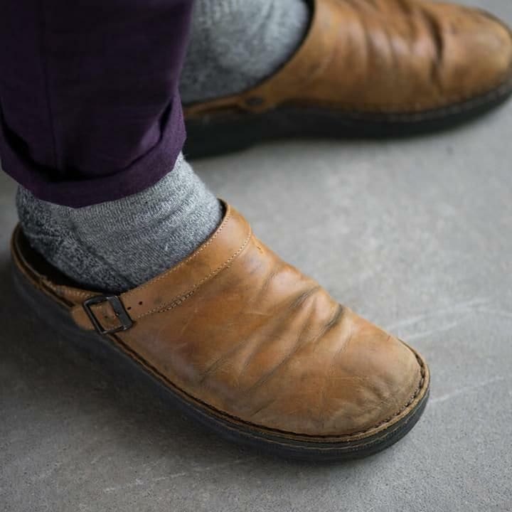 Ortopæd Mule Sko - Ergonomiske Læder Hjemmesko til Mænd | Komfort, Støtte, Slidstyrke Orthopedic shoes Danmarkmode.dk