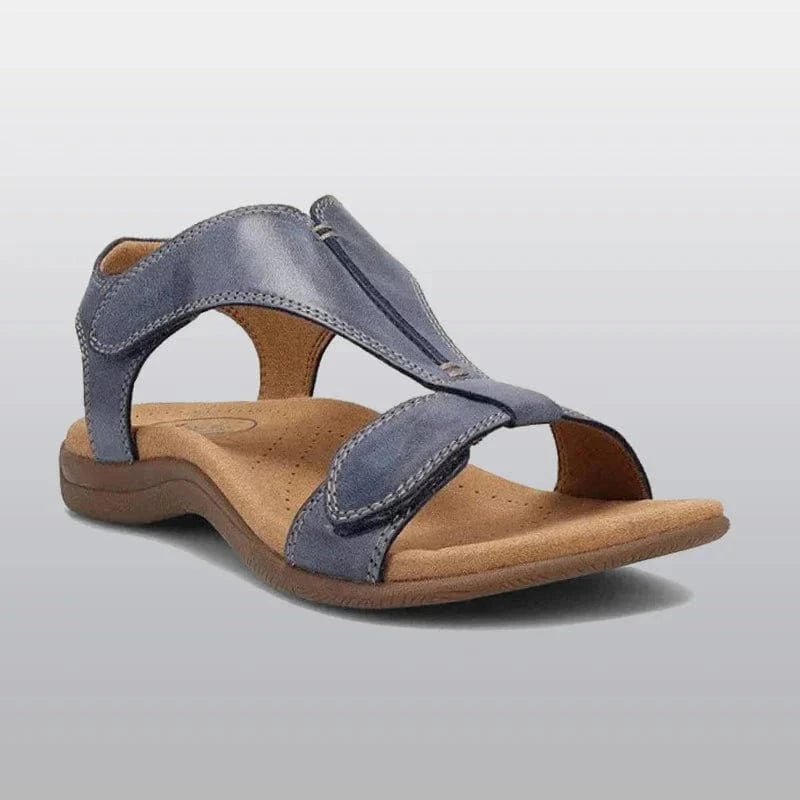 Ortopædisk Sandaler Dame - Læder - Flad - Velcro - Støtte Sandals Danmarkmode.dk