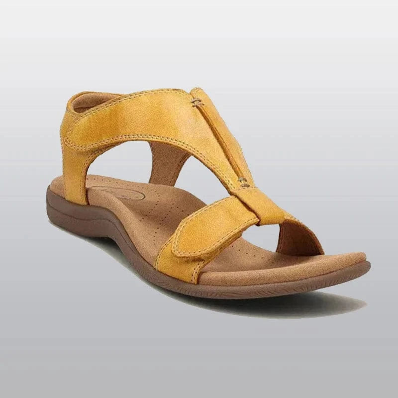 Ortopædisk Sandaler Dame - Læder - Flad - Velcro - Støtte Sandals Danmarkmode.dk