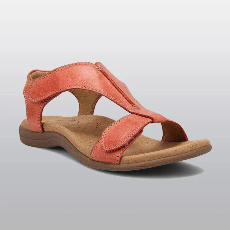 Ortopædisk Sandaler Dame - Læder - Flad - Velcro - Støtte Sandals Danmarkmode.dk