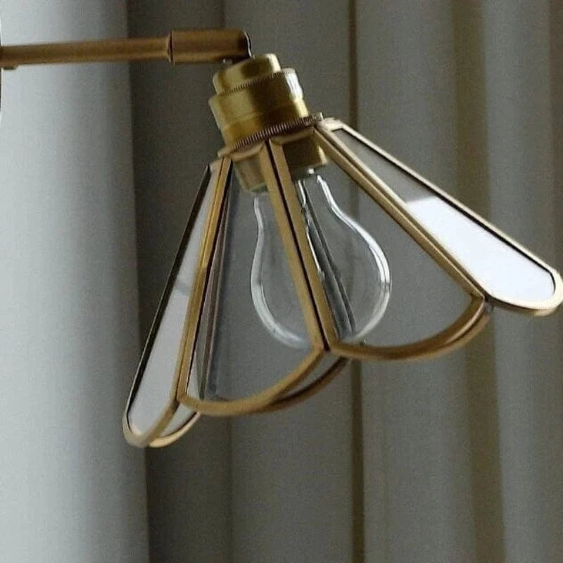 Pull Chain Blomsterglas Væglampe - Vintage - Messing - LED Lys Wall Light Fixtures Danmarkmode.dk