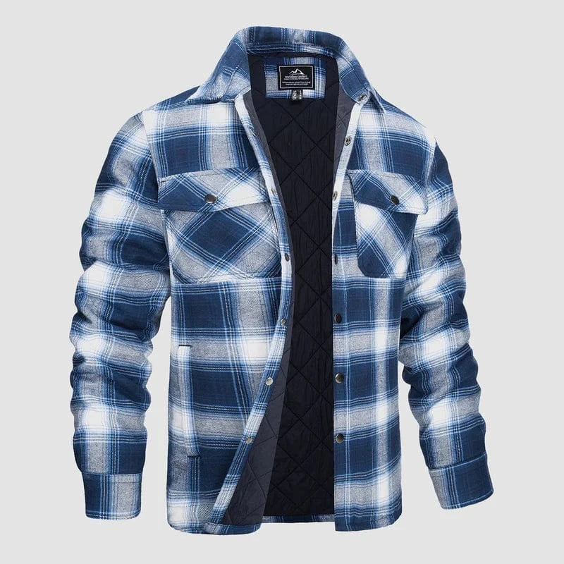 Quiltet Jakke Herre - Ternet Skjorte - Skovmandsjakke - Lange Ærmer Jackets Danmarkmode.dk