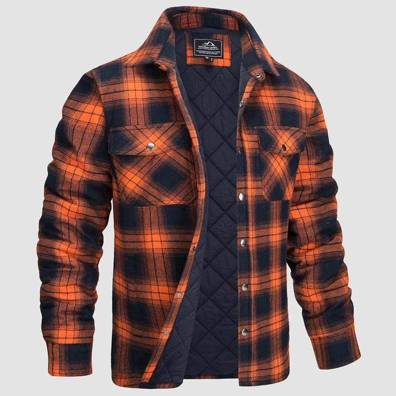 Quiltet Jakke Herre - Ternet Skjorte - Skovmandsjakke - Lange Ærmer Jackets Danmarkmode.dk