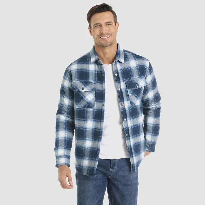Quiltet Jakke Herre - Ternet Skjorte - Skovmandsjakke - Lange Ærmer Jackets Danmarkmode.dk