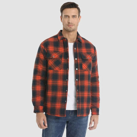 Quiltet Jakke Herre - Ternet Skjorte - Skovmandsjakke - Lange Ærmer Jackets Danmarkmode.dk