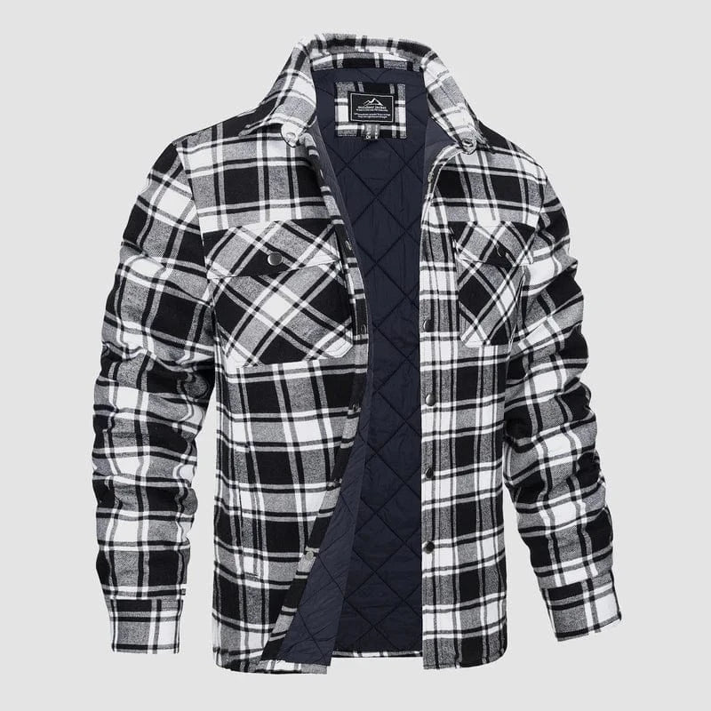 Quiltet Jakke Herre - Ternet Skjorte - Skovmandsjakke - Lange Ærmer Jackets Danmarkmode.dk