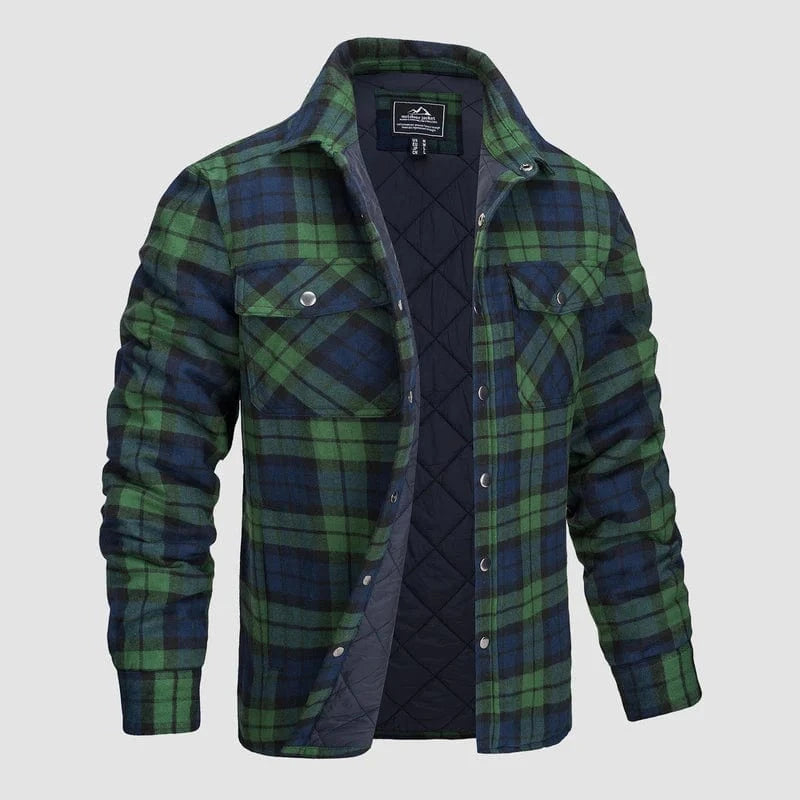 Quiltet Jakke Herre - Ternet Skjorte - Skovmandsjakke - Lange Ærmer Jackets Danmarkmode.dk
