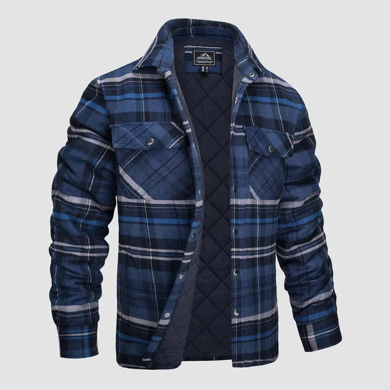 Quiltet Jakke Herre - Ternet Skjorte - Skovmandsjakke - Lange Ærmer Jackets Danmarkmode.dk