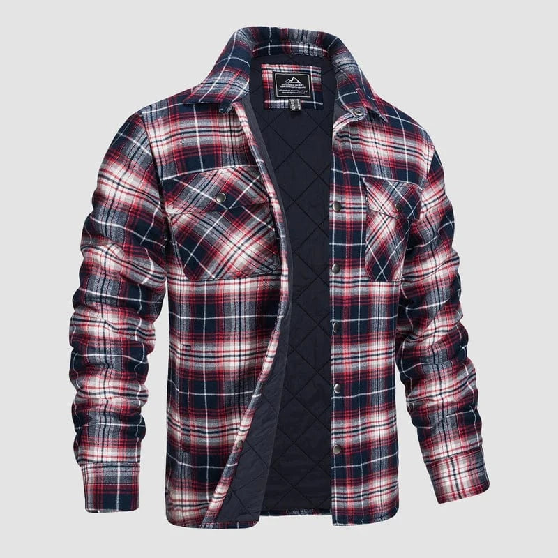 Quiltet Jakke Herre - Ternet Skjorte - Skovmandsjakke - Lange Ærmer Jackets Danmarkmode.dk