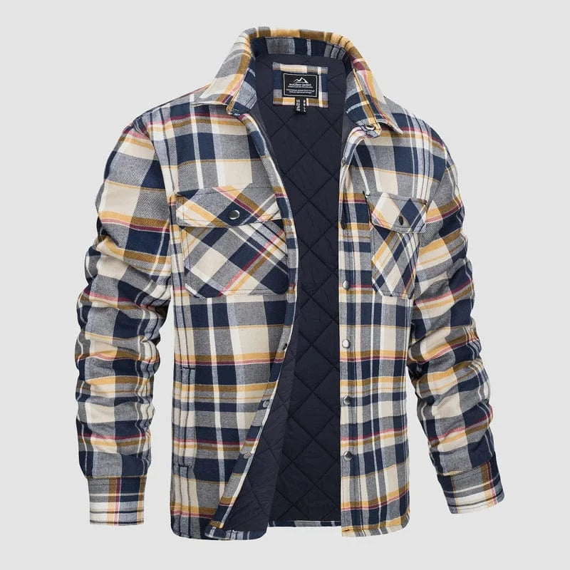 Quiltet Jakke Herre - Ternet Skjorte - Skovmandsjakke - Lange Ærmer Jackets Danmarkmode.dk