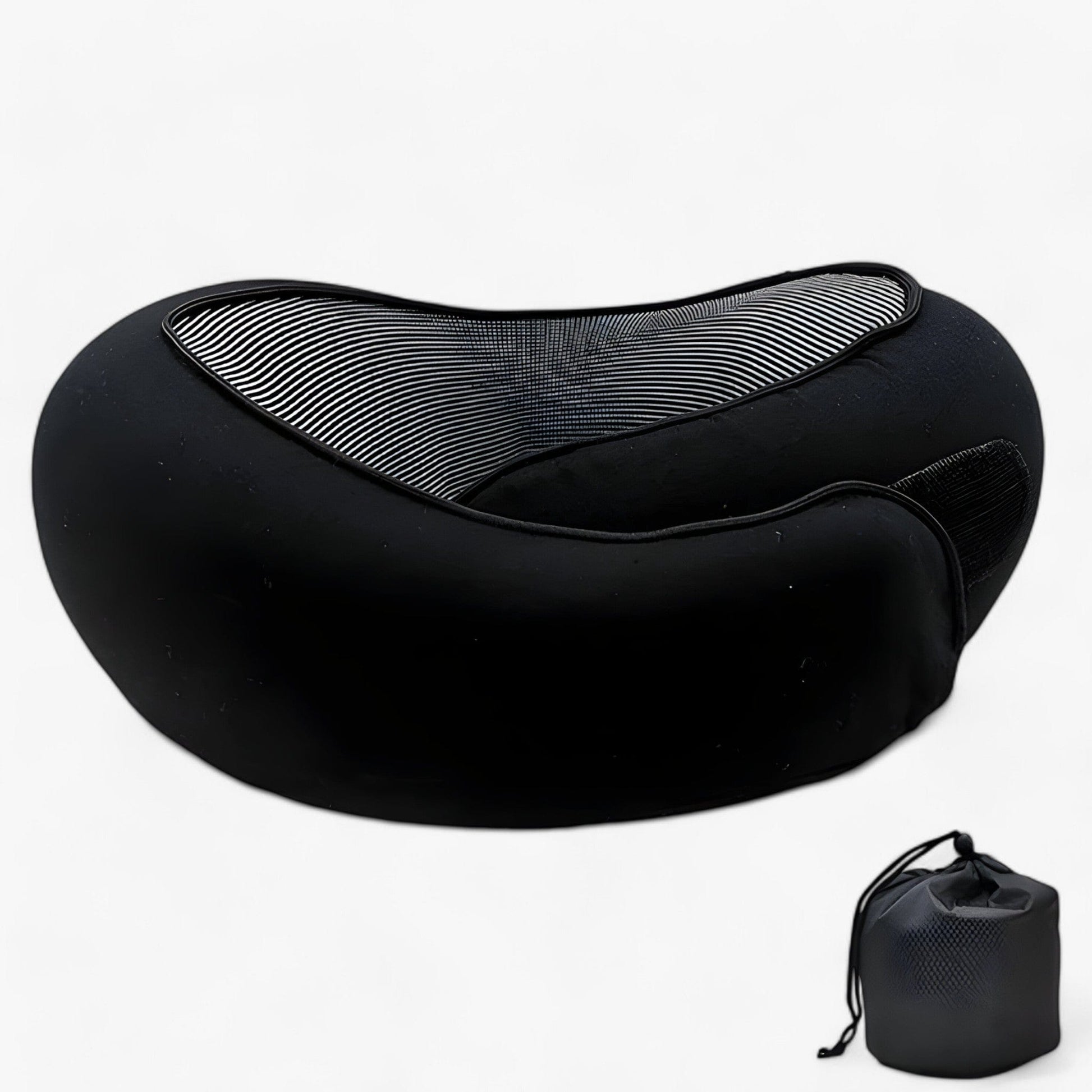 Rejsepude | Nyd Komfort | Ergonomisk, Sort, Rejsetilbehør til Mænd/Kvinder | Memory Foam Travel Pillows Danmarkmode.dk