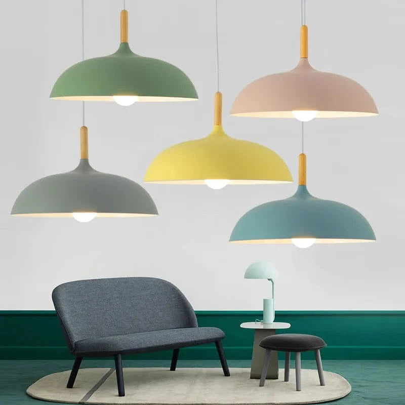 Retro Pendel Lampe - Luksus Hængende Lampe - Led - Eg - Metal Ceiling lamps Danmarkmode.dk
