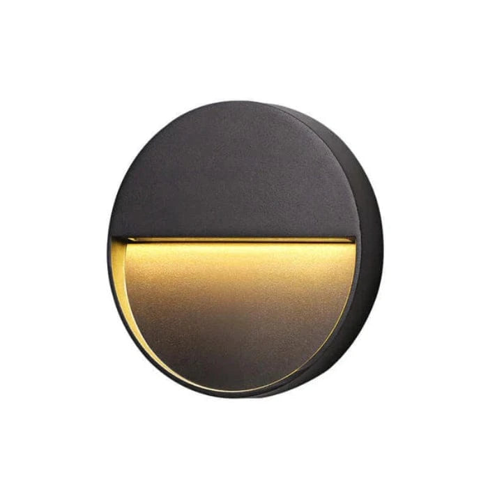 Rund LED Væglampe Udendørs - Sort Lampe - Vandtæt - Aluminium Wall Light Fixtures Danmarkmode.dk