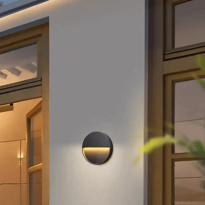 Rund LED Væglampe Udendørs - Sort Lampe - Vandtæt - Aluminium Wall Light Fixtures Danmarkmode.dk