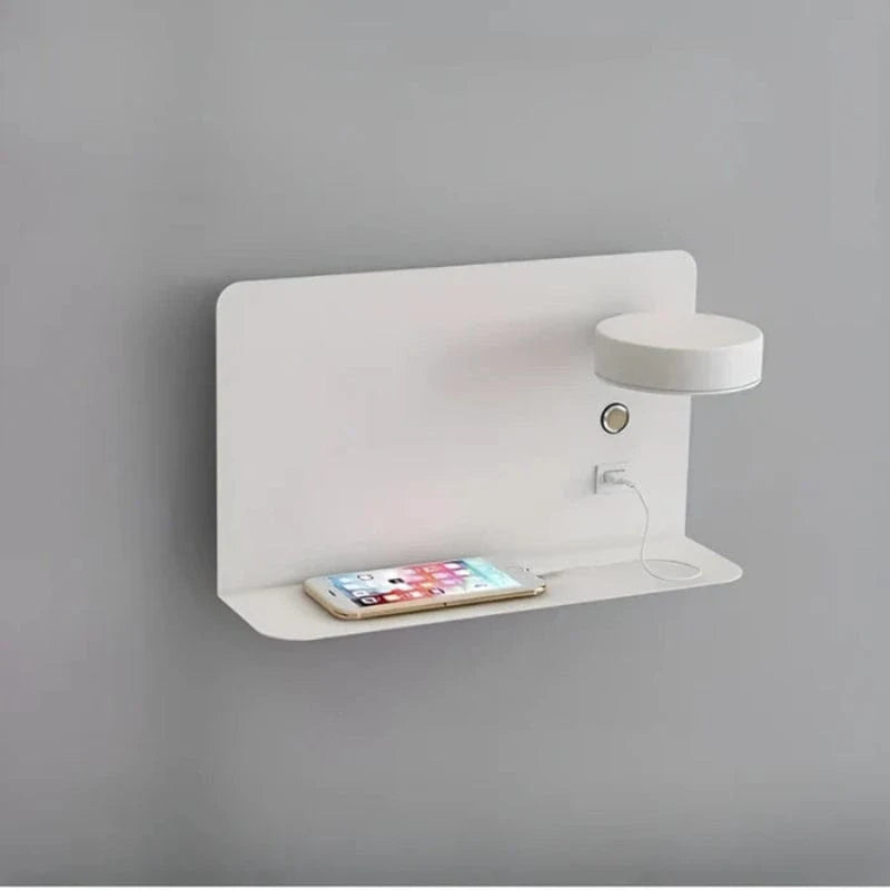 Sengelampe med Integreret Telefonholder og Oplader - Natlampe - Dæmpbar - LED Wall Light Fixtures Danmarkmode.dk