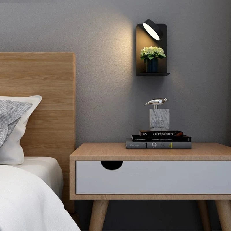 Sengelampe med Integreret Telefonholder og Oplader - Natlampe - Dæmpbar - LED Wall Light Fixtures Danmarkmode.dk