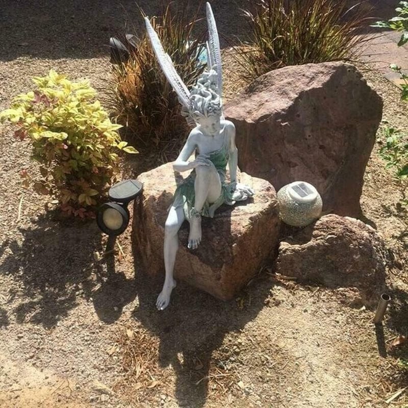 Sidder Fe Statue Ornamenter - Haveindretning - Landskabspleje - Udendørs Garden Sculptures Danmarkmode.dk
