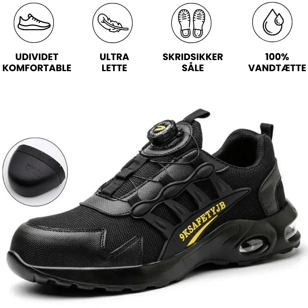 Sikkerhedssko til mænd, slidstærke arbejdsstøvler, ståltå, skridsikker, åndbart materiale, behagelig pasform til byggepladser Safety Shoes Danmarkmode