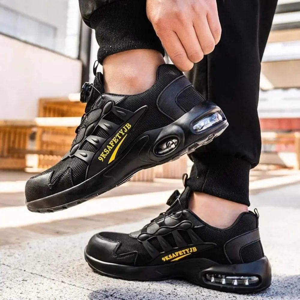 Sikkerhedssko til mænd, slidstærke arbejdsstøvler, ståltå, skridsikker, åndbart materiale, behagelig pasform til byggepladser Safety Shoes Danmarkmode