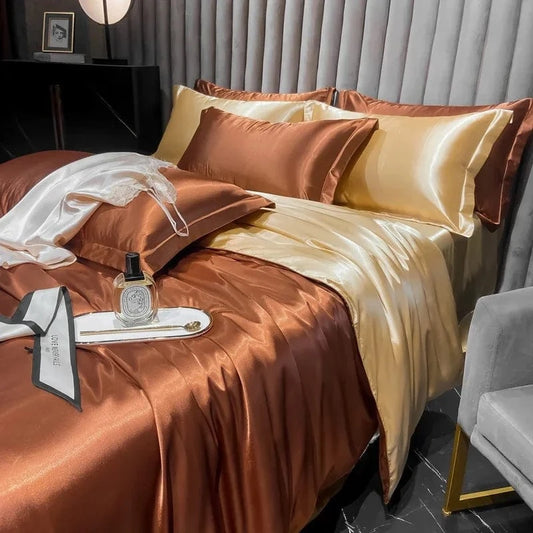 Silke sengesæt - LuxeSilk luksus silke dynebetræk og pudebetræk, Queen/King, blødt, elegant, perfekt gave til hende Bedding Danmarkmode.dk