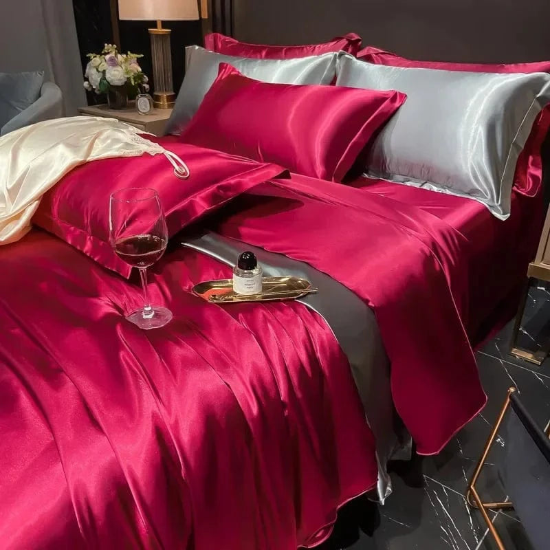 Silke sengesæt - LuxeSilk luksus silke dynebetræk og pudebetræk, Queen/King, blødt, elegant, perfekt gave til hende Bedding Danmarkmode.dk