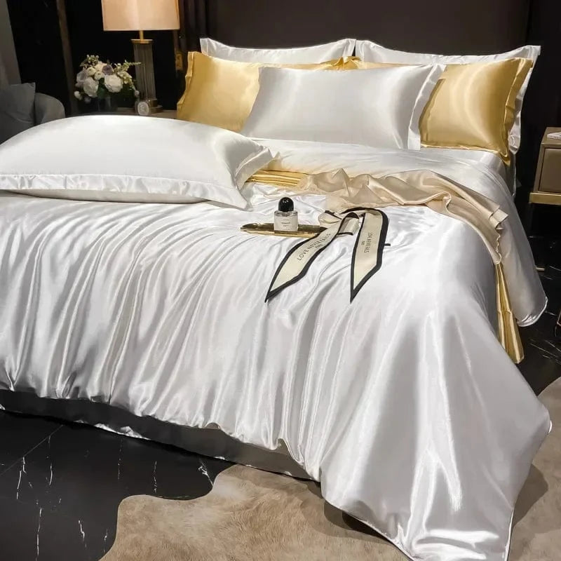 Silke sengesæt - LuxeSilk luksus silke dynebetræk og pudebetræk, Queen/King, blødt, elegant, perfekt gave til hende Bedding Danmarkmode.dk