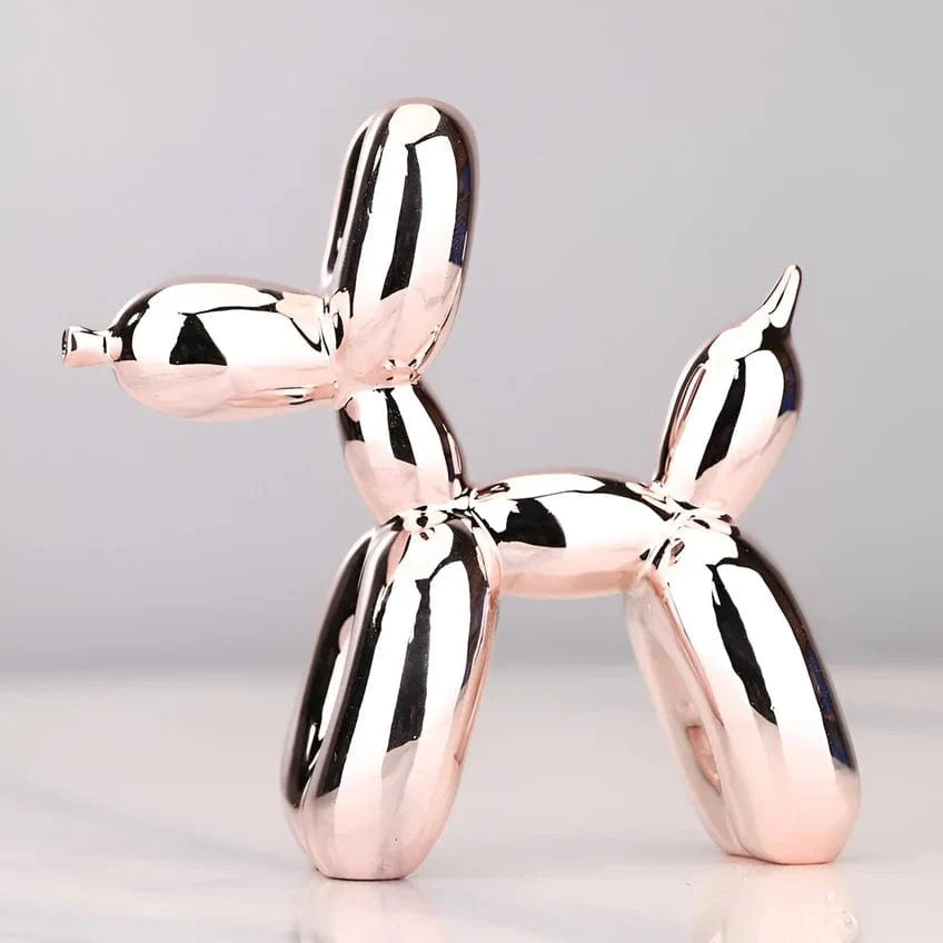 Skinnende Ballonhund Skulptur - Boligindretning - Metallisk - Resin Sculpture Statue Danmarkmode.dk