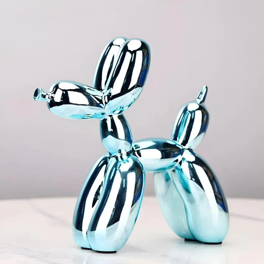 Skinnende Ballonhund Skulptur - Boligindretning - Metallisk - Resin Sculpture Statue Danmarkmode.dk
