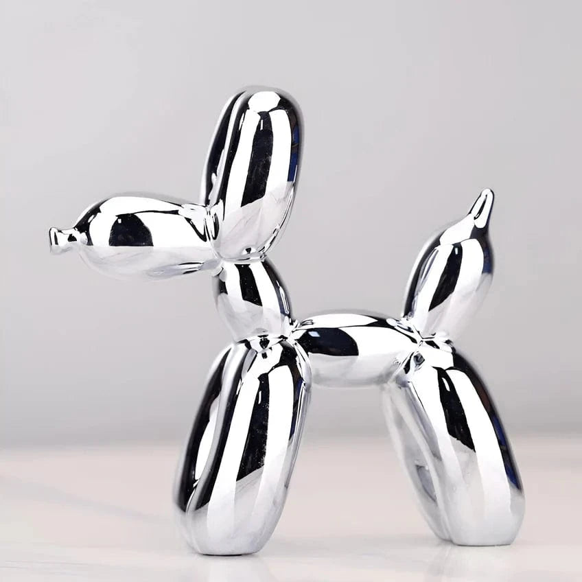 Skinnende Ballonhund Skulptur - Boligindretning - Metallisk - Resin Sculpture Statue Danmarkmode.dk