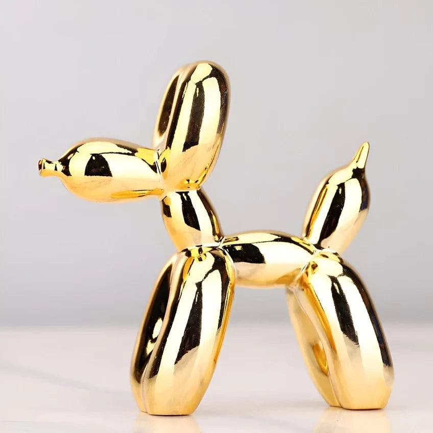 Skinnende Ballonhund Skulptur - Boligindretning - Metallisk - Resin Sculpture Statue Danmarkmode.dk