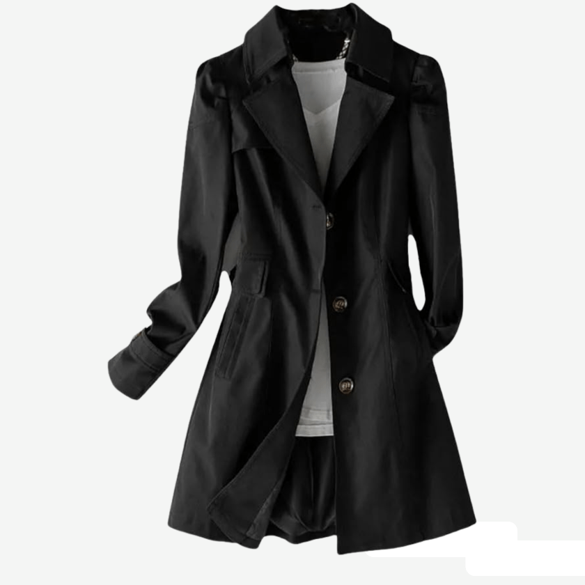 Slank Pasform Mellemlang Trenchcoat Dame - Overfrakke - Vindjakke - Vandtæt Trench Coats Danmarkmode.dk