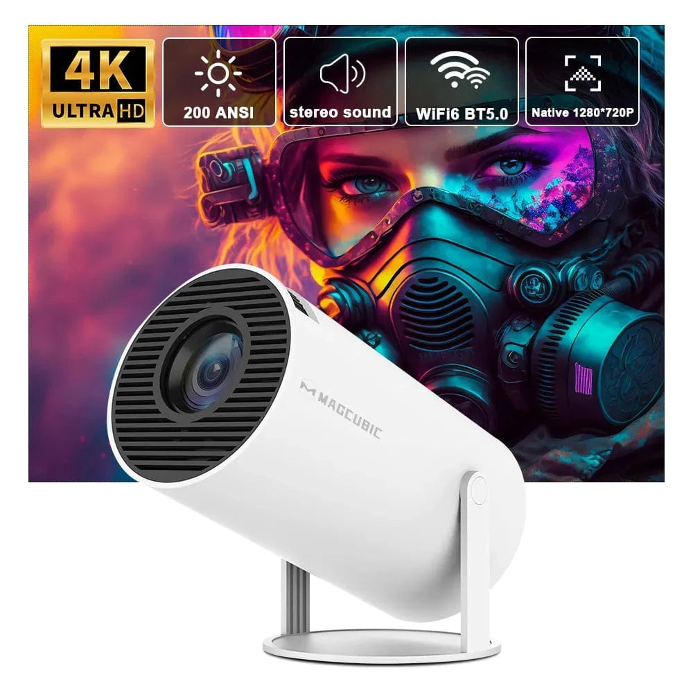 Smart Mini Projektor – Android - 4K - Bærbar Projektor - 5g Wifi - Bluetooth - Hjemmebiograf Projectors Danmarkmode.dk
