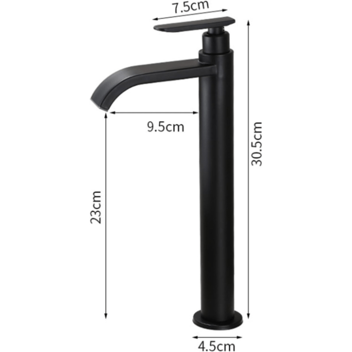 Sort Vandhane Håndvask Badeværelse - Rustfrit Stål - Vandfald - Badeværelsestilbehør Bathroom Sink Faucets Danmarkmode.dk