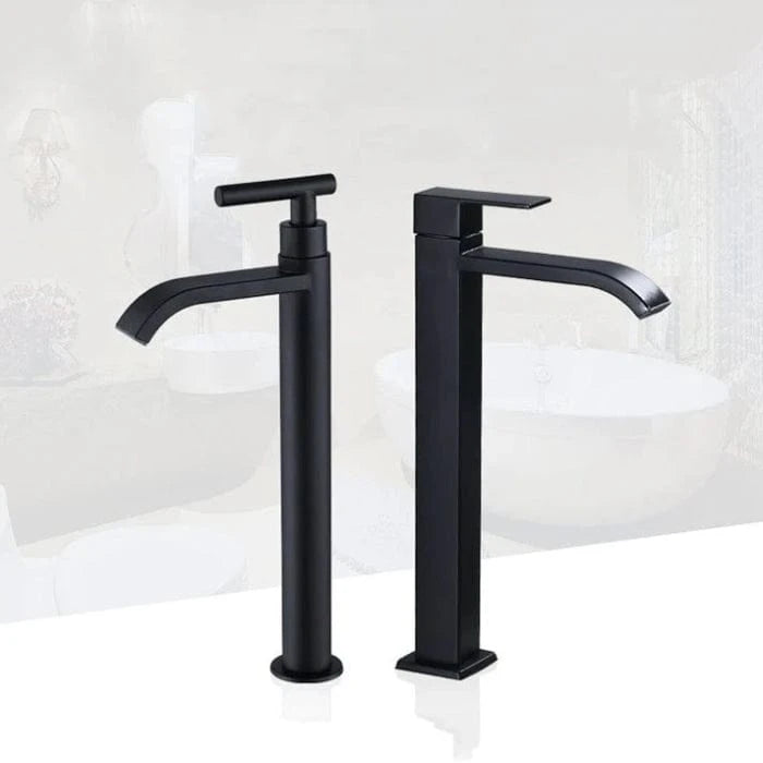 Sort Vandhane Håndvask Badeværelse - Rustfrit Stål - Vandfald - Badeværelsestilbehør Bathroom Sink Faucets Danmarkmode.dk