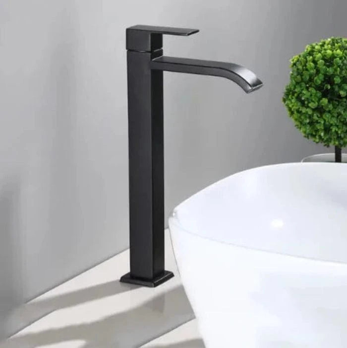 Sort Vandhane Håndvask Badeværelse - Rustfrit Stål - Vandfald - Badeværelsestilbehør Bathroom Sink Faucets Danmarkmode.dk
