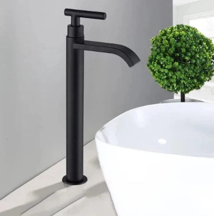 Sort Vandhane Håndvask Badeværelse - Rustfrit Stål - Vandfald - Badeværelsestilbehør Bathroom Sink Faucets Danmarkmode.dk