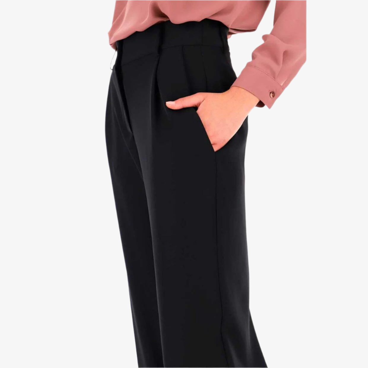 Sorte Bukser Løse - Flare Bukser Til Kvinder - Smarte Bukser Dame Trousers Danmarkmode.dk