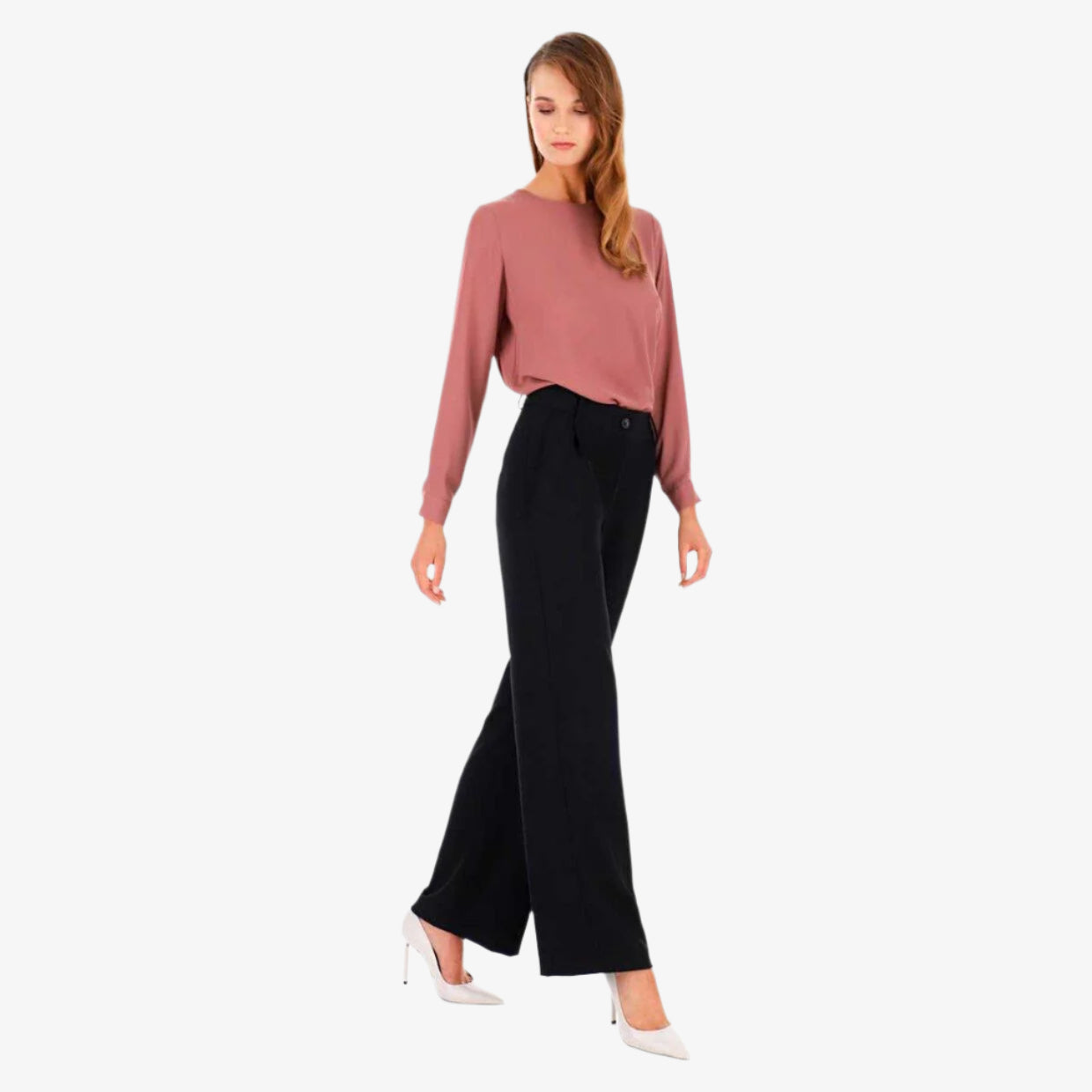 Sorte Bukser Løse - Flare Bukser Til Kvinder - Smarte Bukser Dame Trousers Danmarkmode.dk