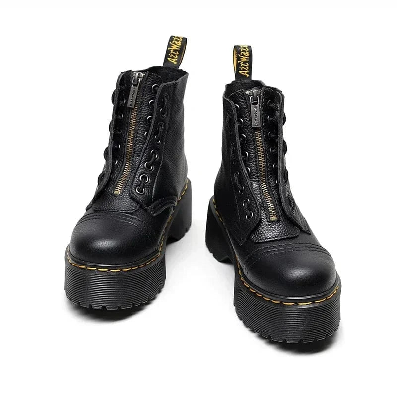 Sorte Læderstøvler Til Kvinder - Høj Hæl - Snørebånd Boots Danmarkmode.dk
