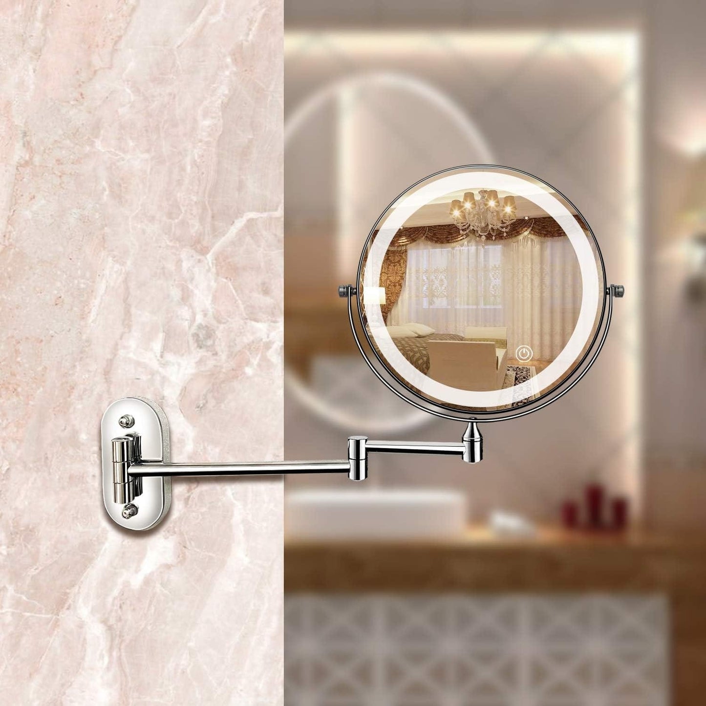 Spejllampe Badeværelse - Sminkespejl Med Lys - Forstørrelse - Guld/Sølv Lamps Danmarkmode.dk