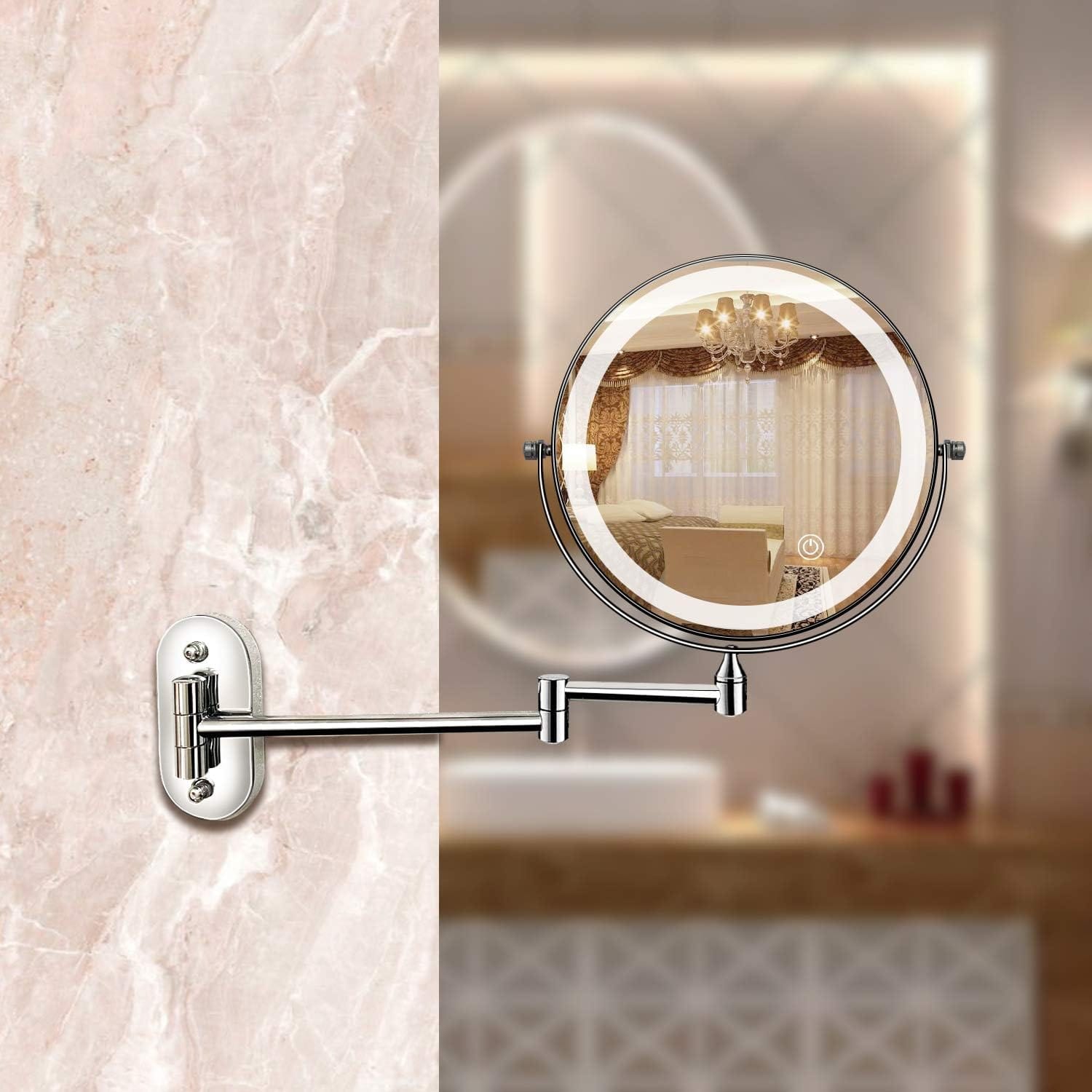 Spejllampe Badeværelse - Sminkespejl Med Lys - Forstørrelse - Guld/Sølv Lamps Danmarkmode.dk