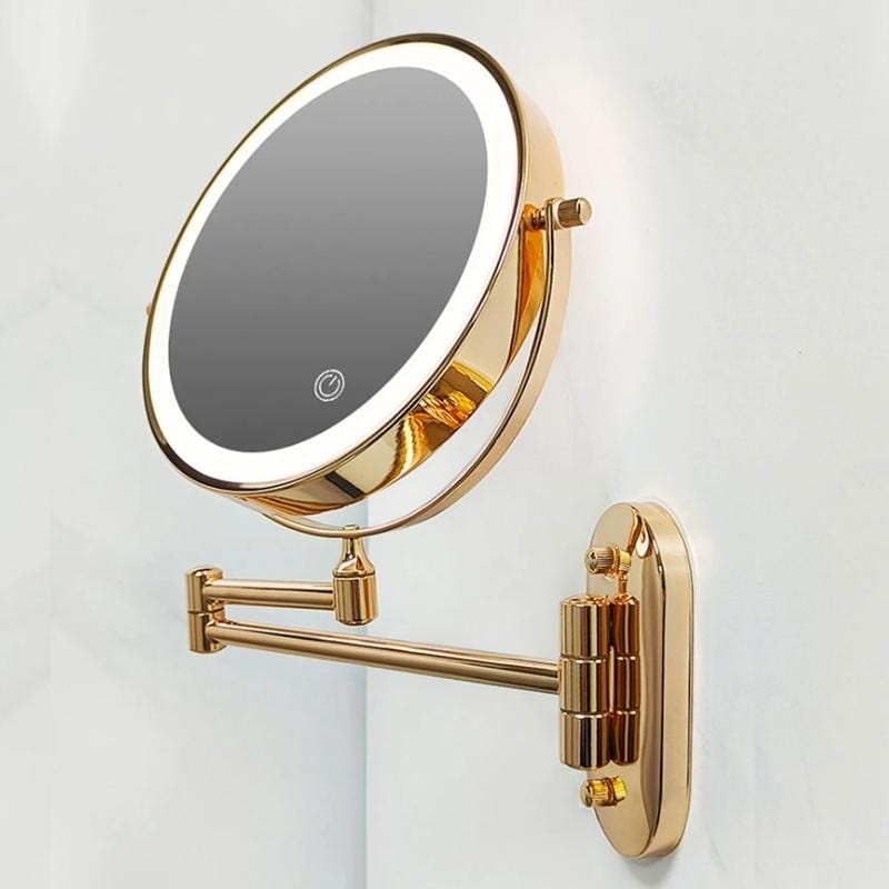 Spejllampe Badeværelse - Sminkespejl Med Lys - Forstørrelse - Guld/Sølv Lamps Danmarkmode.dk