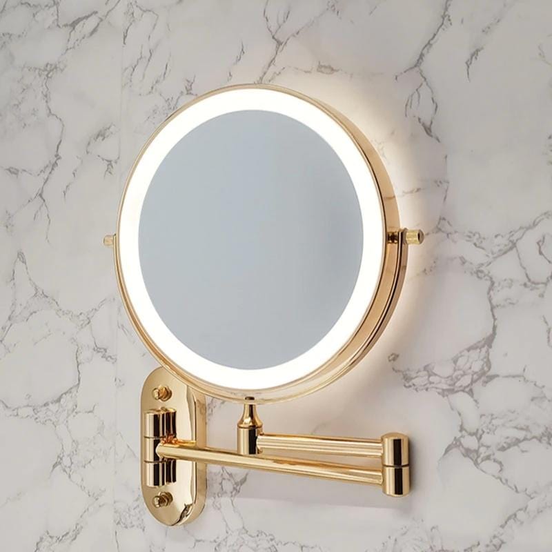 Spejllampe Badeværelse - Sminkespejl Med Lys - Forstørrelse - Guld/Sølv Lamps Danmarkmode.dk