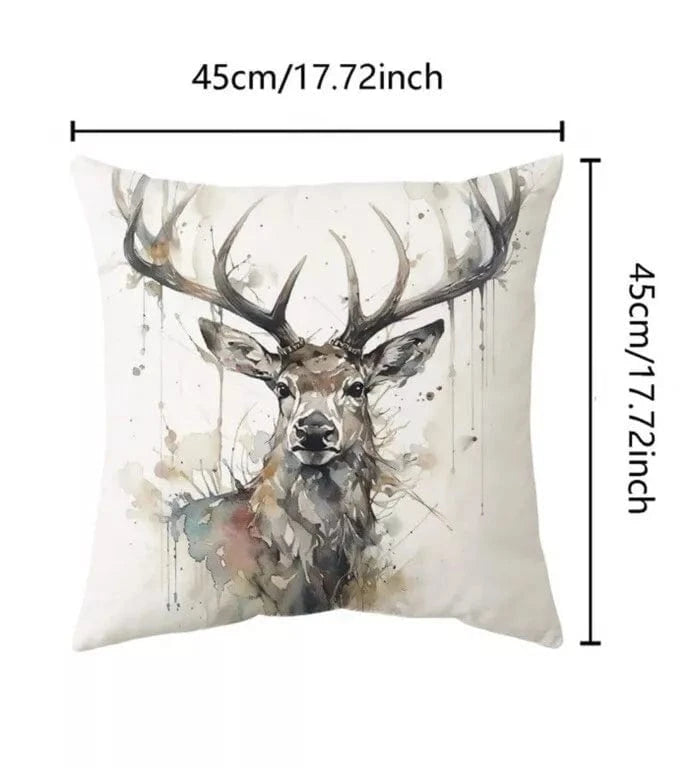 Stag Reindeer Pudebetræk - Boligindretning - Akvarelmaling - Stue Indretning - 45 cm Home & Garden Danmarkmode.dk