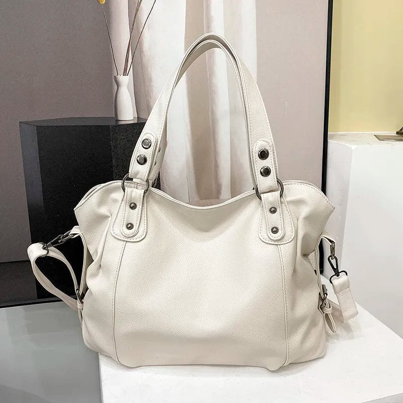 Stilfuld Sort Lædertaske med Dobbelt Rem Shoulder Bag Danmarkmode.dk