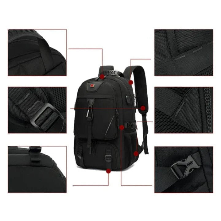 Stor Kapacitet Kan udvides Rejserygsæk - Vandtæt - USB Port - Sportstaske Backpacks Danmarkmode.dk