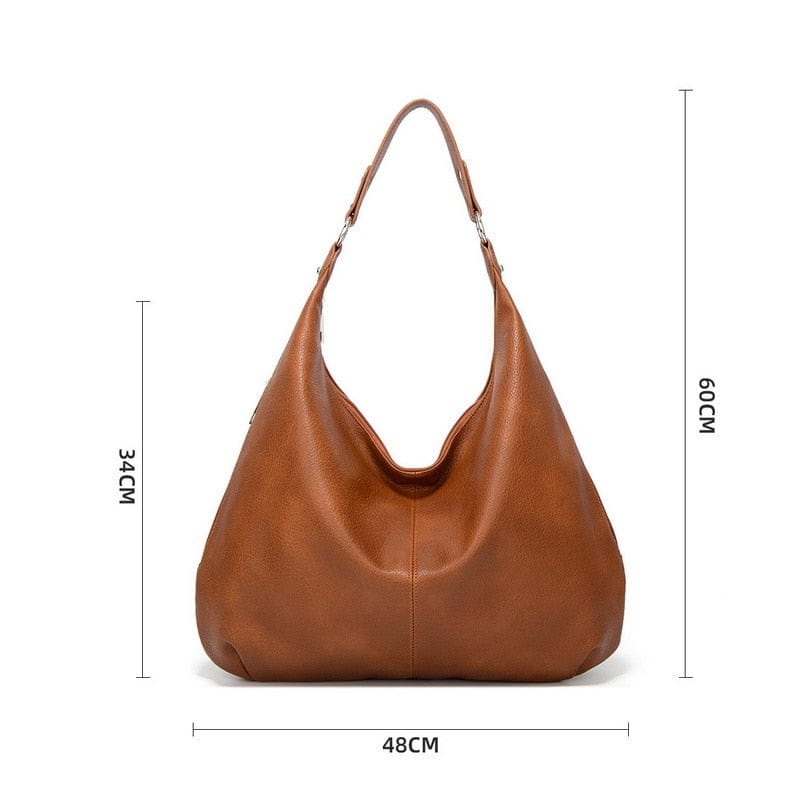Stor Læder Skuldertaske til Dame - Håndlavet Shoulder Bag Danmarkmode.dk
