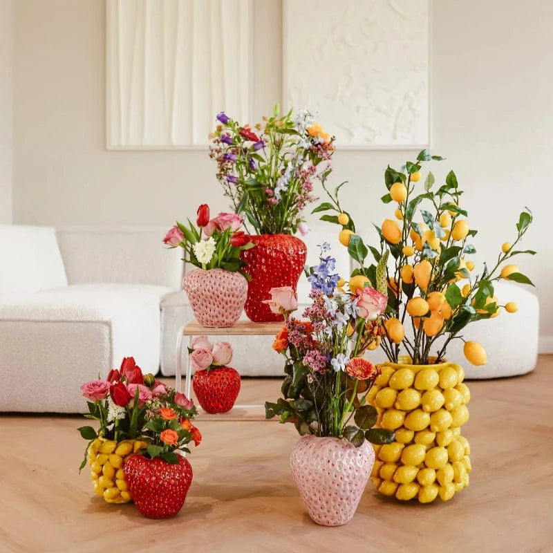 Strawberry Keramik Vaser - Blomsterpotter - Boligindretning - Bordplade Vases Danmarkmode.dk