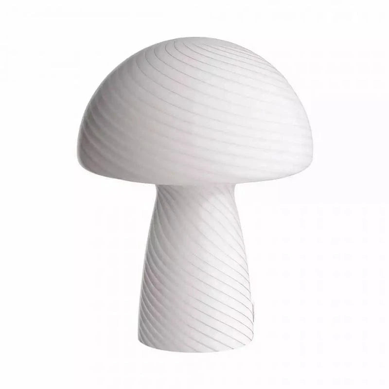 Stribet Mushroom Glas Bordlampe - Glossy - USB Port - Moderne Table Lamp Danmarkmode.dk