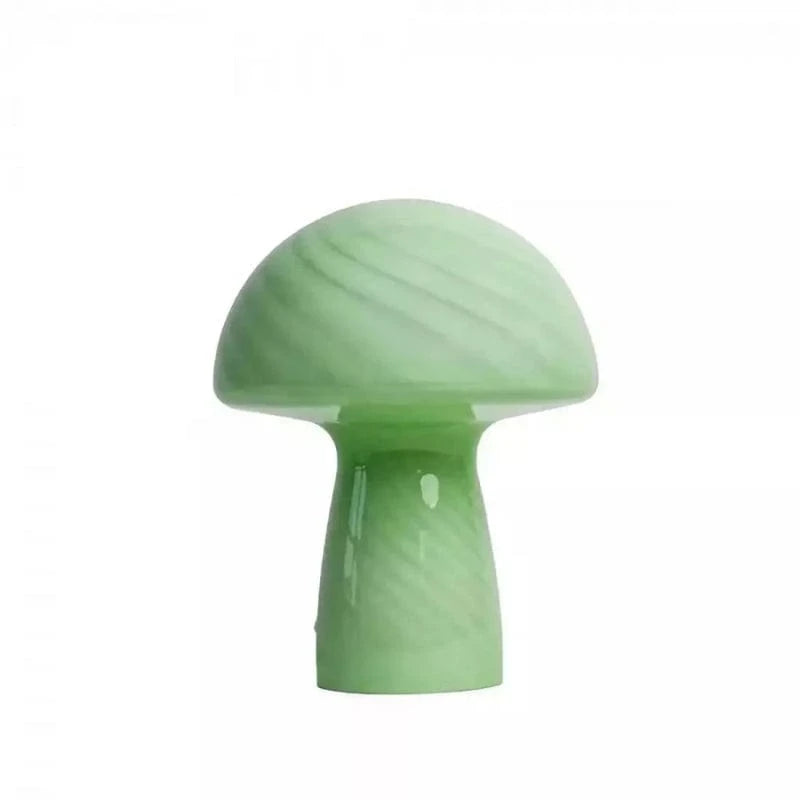 Stribet Mushroom Glas Bordlampe - Glossy - USB Port - Moderne Table Lamp Danmarkmode.dk